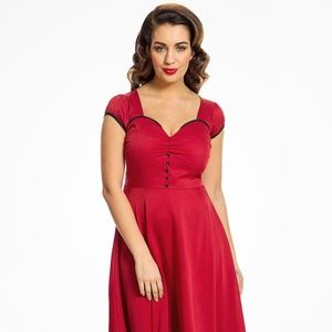 Lindy Bop Bella Red Swing Dress